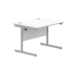 Office Rectangular Desk With Steel Single Upright Cantilever Frame