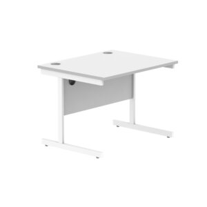 Office Rectangular Desk With Steel Single Upright Cantilever Frame