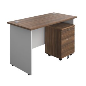 Panel Plus Rectangular Desk + 2 Drawer Mobile Pedestal Bundle