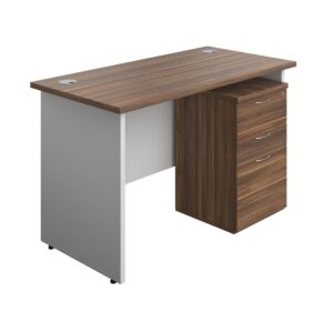 Panel Plus Rectangular Desk + 3 Drawer Under Desk Pedestal Bundle
