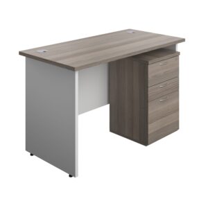 Panel Plus Rectangular Desk + 3 Drawer Under Desk Pedestal Bundle