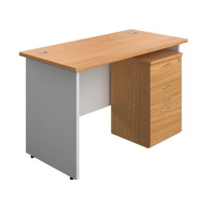 Panel Plus Rectangular Desk + 3 Drawer Under Desk Pedestal Bundle