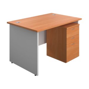Panel Plus Rectangular Desk + 3 Drawer Under Desk Pedestal Bundle
