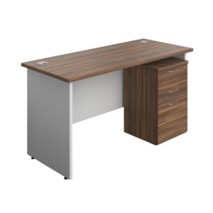 Panel Plus Rectangular Desk + 3 Drawer Under Desk Pedestal Bundle