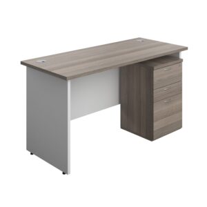 Panel Plus Rectangular Desk + 3 Drawer Under Desk Pedestal Bundle