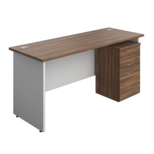 Panel Plus Rectangular Desk + 3 Drawer Under Desk Pedestal Bundle