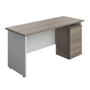 Panel Plus Rectangular Desk + 3 Drawer Under Desk Pedestal Bundle