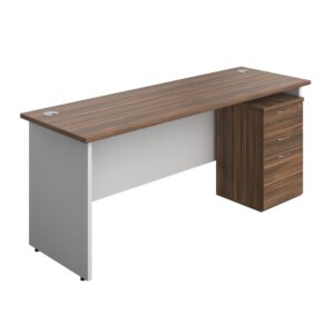 Panel Plus Rectangular Desk + 3 Drawer Under Desk Pedestal Bundle