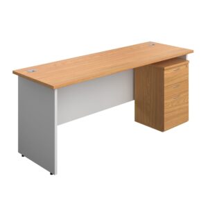 Panel Plus Rectangular Desk + 3 Drawer Under Desk Pedestal Bundle