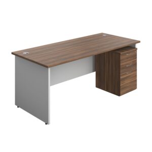 Panel Plus Rectangular Desk + 3 Drawer Under Desk Pedestal Bundle