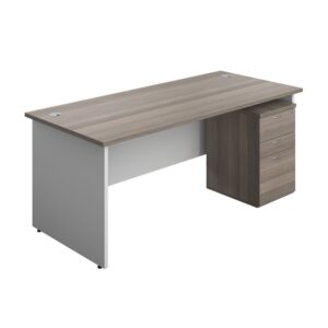 Panel Plus Rectangular Desk + 3 Drawer Under Desk Pedestal Bundle