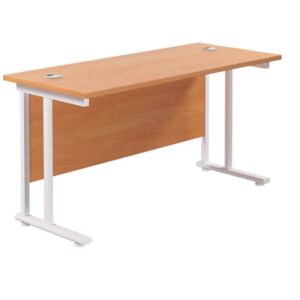 Twin Upright Rectangular Desk: 600mm Deep