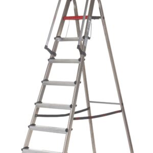 Double Decker Aluminium Stepladder With Tool Tray With Handrails - Image 5
