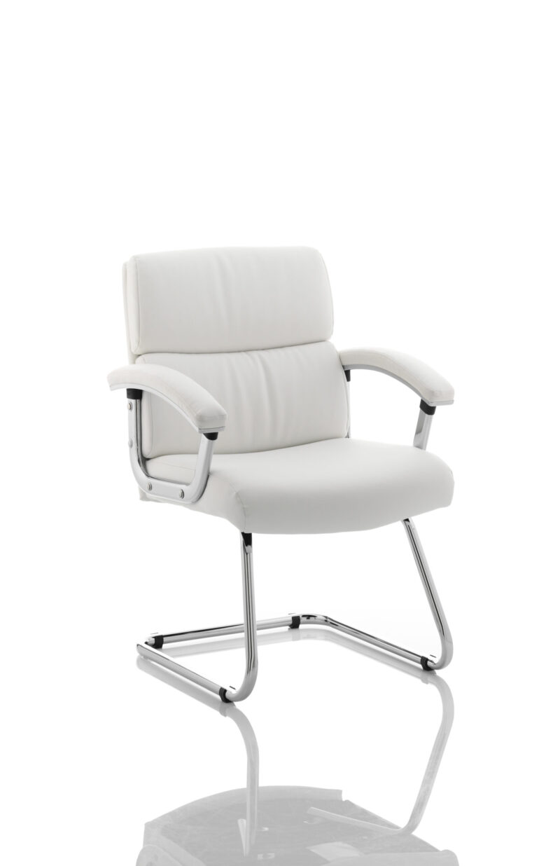 Ambition Medium Back Leather Cantilever Visitor Chair with Arms - Image 2