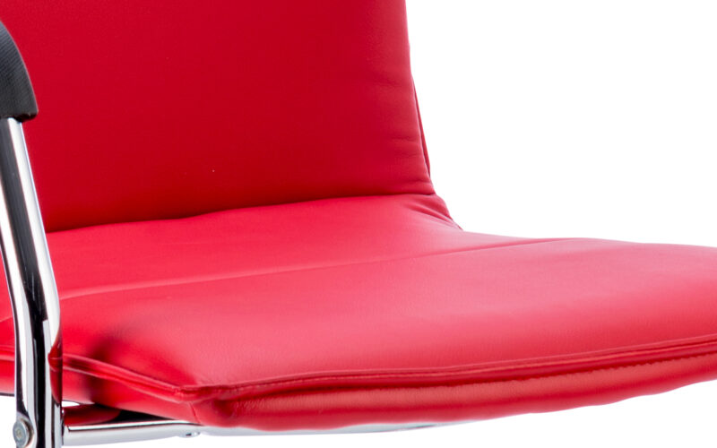 Reverberate Medium Back Leather Cantilever Visitor Chair with Arms - Image 13