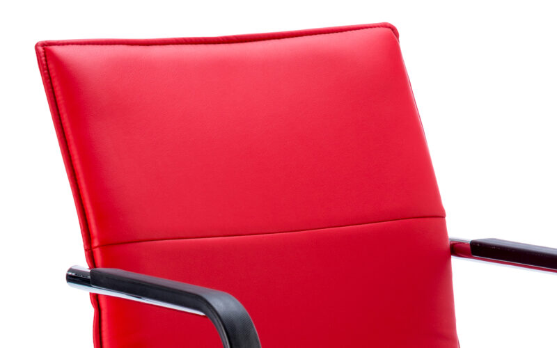 Reverberate Medium Back Leather Cantilever Visitor Chair with Arms - Image 14