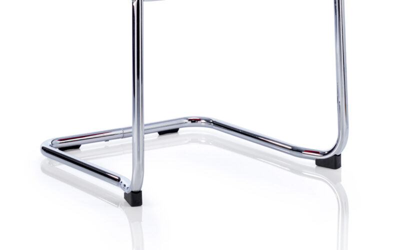 Reverberate Medium Back Leather Cantilever Visitor Chair with Arms - Image 16