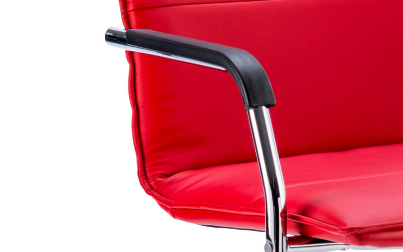 Reverberate Medium Back Leather Cantilever Visitor Chair with Arms - Image 10