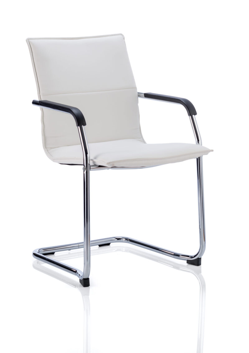 Reverberate Medium Back Leather Cantilever Visitor Chair with Arms - Image 17