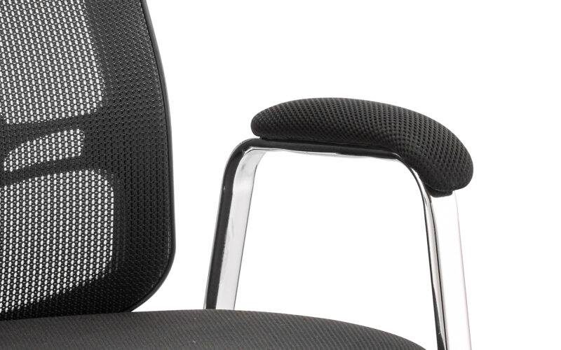Salem Medium Mesh Back (Straight Leg) Visitor Chair with Arms - Image 3