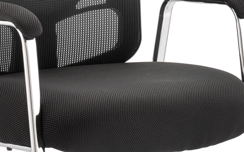 Salem Medium Mesh Back (Straight Leg) Visitor Chair with Arms - Image 4