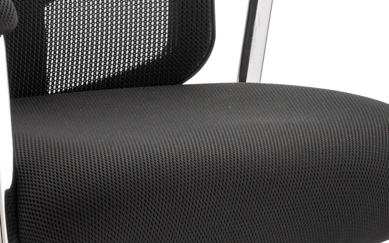Salem Medium Mesh Back (Straight Leg) Visitor Chair with Arms - Image 5