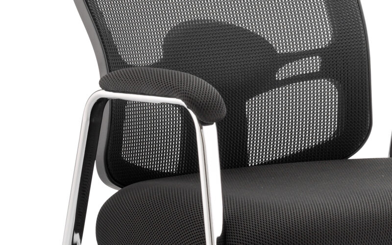Salem Medium Mesh Back (Straight Leg) Visitor Chair with Arms - Image 2