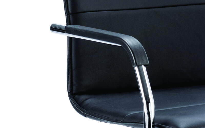 Reverberate Medium Back Leather Cantilever Visitor Chair with Arms - Image 2