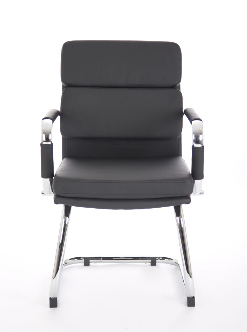 Champion Medium Back Leather Visitor Office Chair with Arms - Image 2