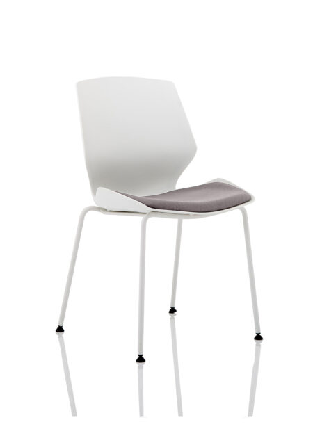 Verona White Frame Fabric Seat Visitor Chair
