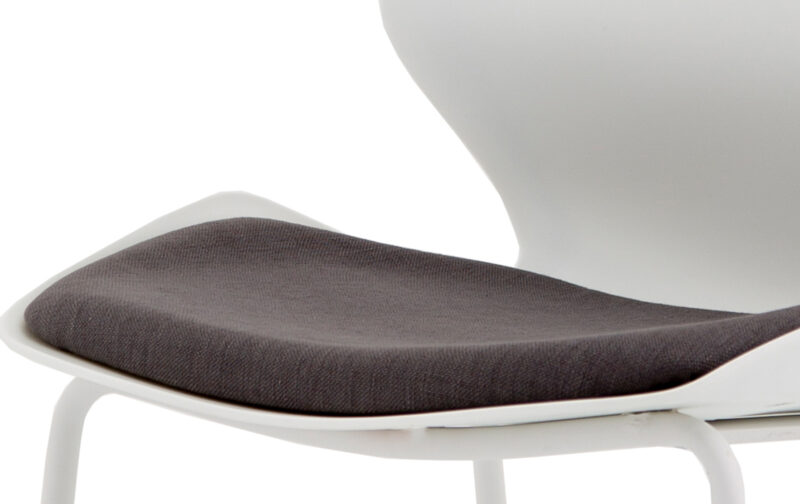 Verona White Frame Fabric Seat Visitor Chair - Image 8