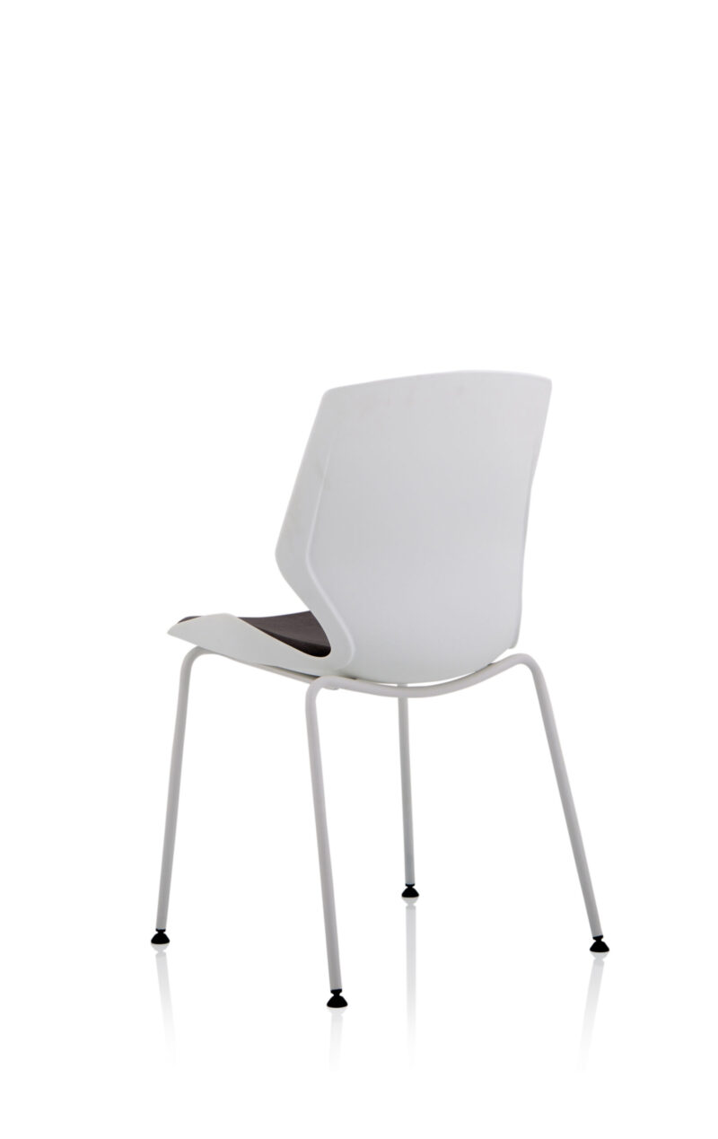 Verona White Frame Fabric Seat Visitor Chair - Image 5