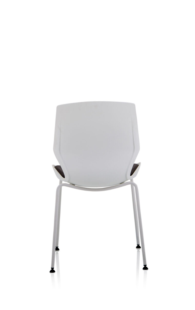 Verona White Frame Fabric Seat Visitor Chair - Image 6