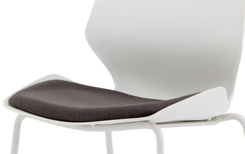 Verona White Frame Fabric Seat Visitor Chair - Image 7