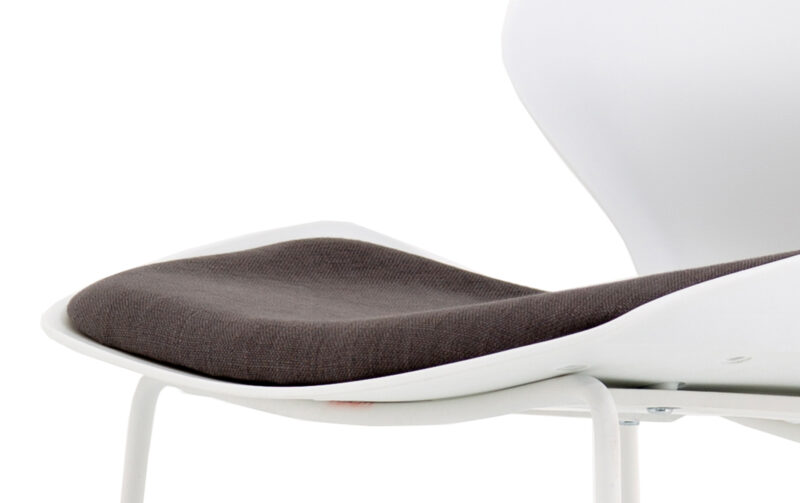 Verona White Frame Fabric Seat High Stool Chair - Image 7