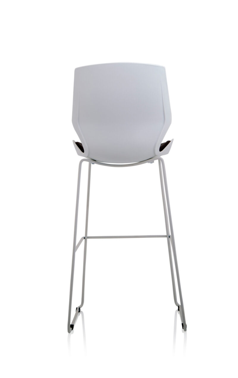Verona White Frame Fabric Seat High Stool Chair - Image 5