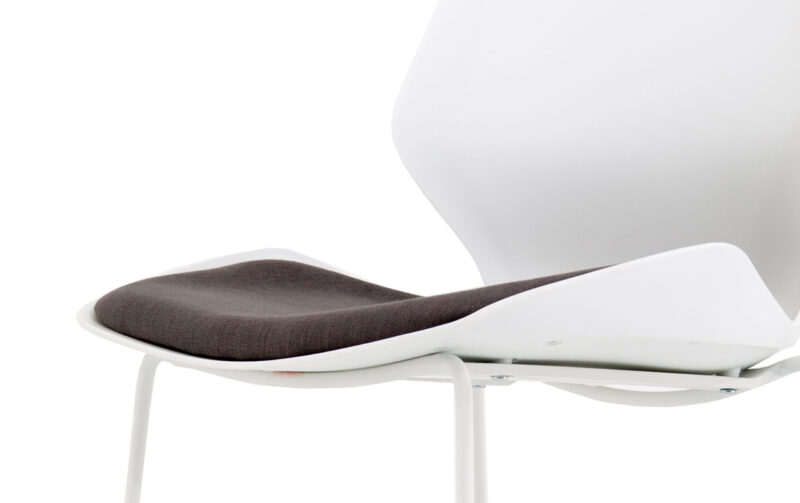 Verona White Frame Fabric Seat High Stool Chair - Image 6