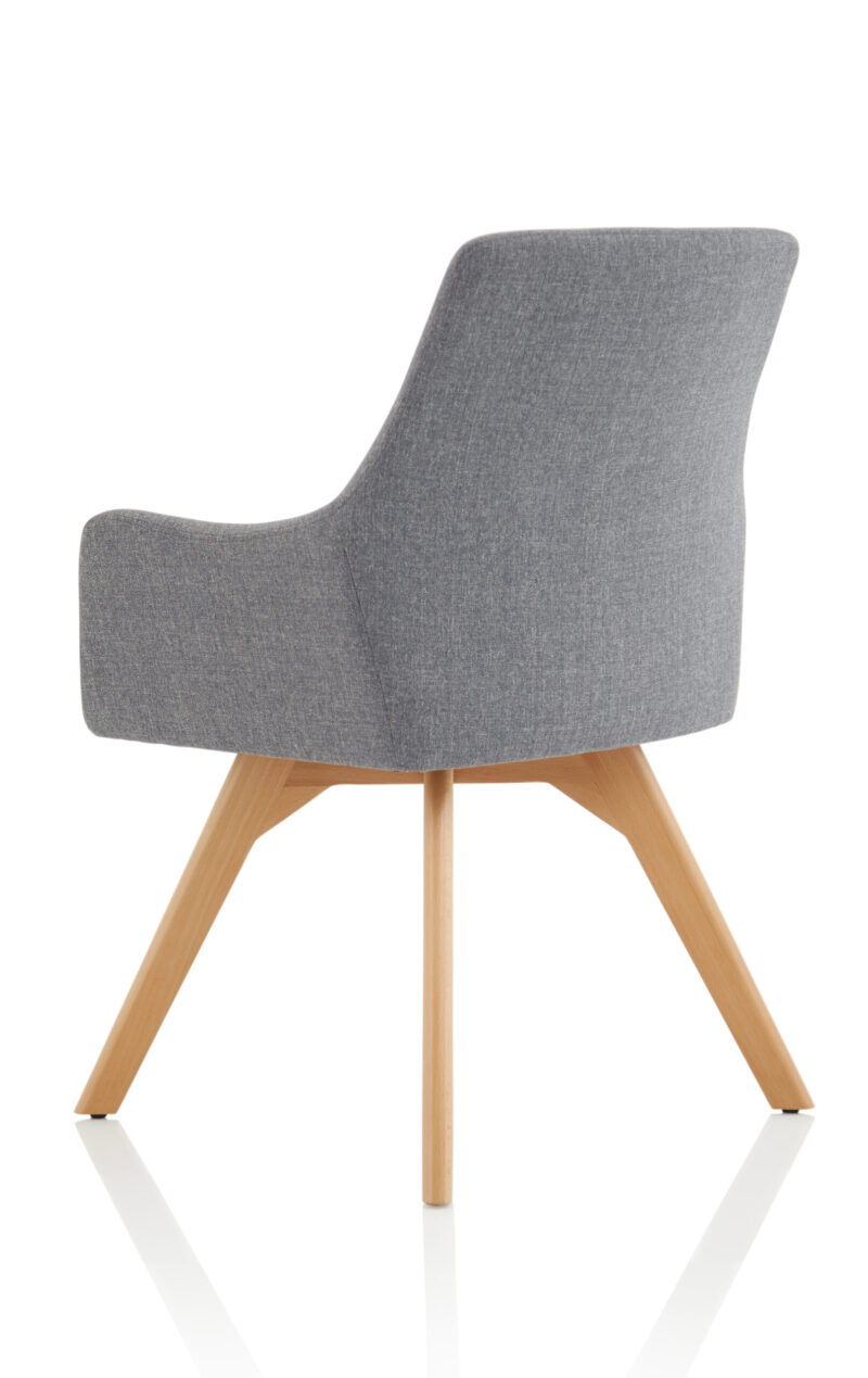 Maria Grey Fabric Wooden Leg Visitor Chair - Image 5