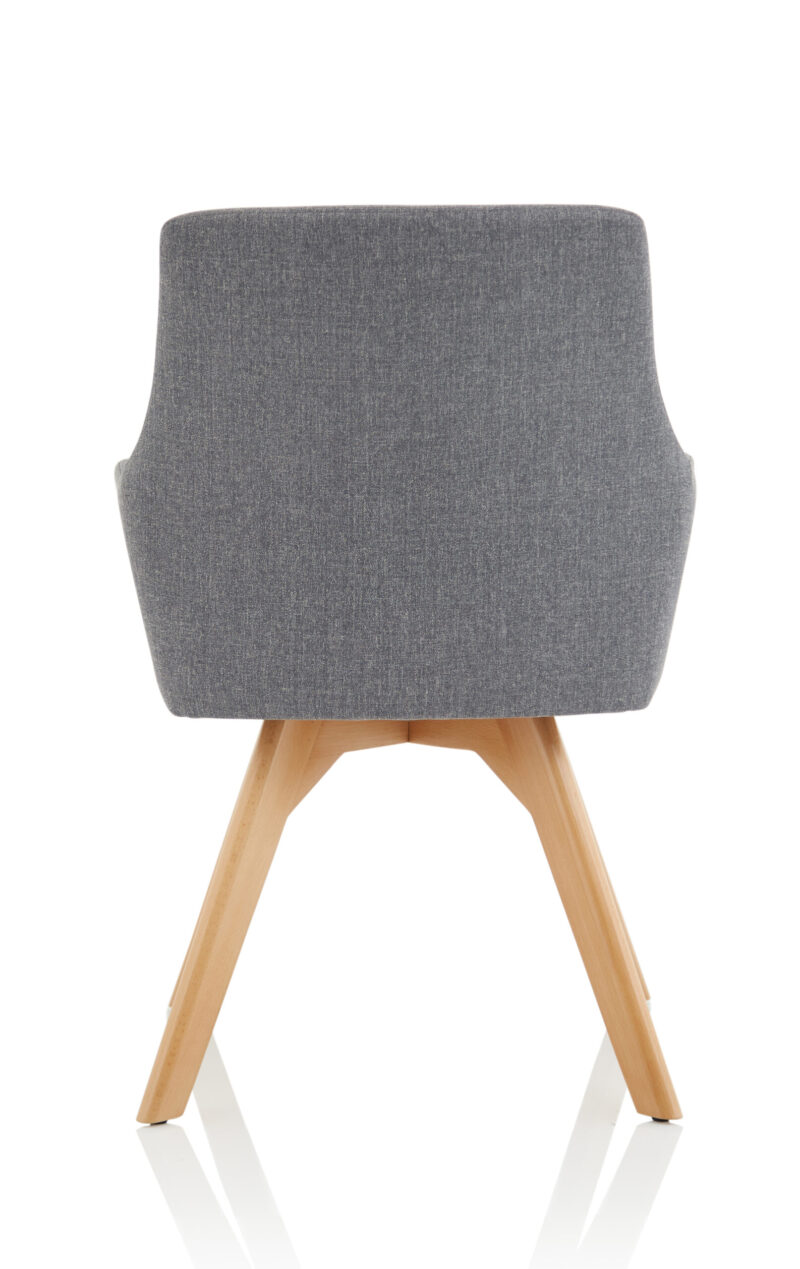 Maria Grey Fabric Wooden Leg Visitor Chair - Image 6