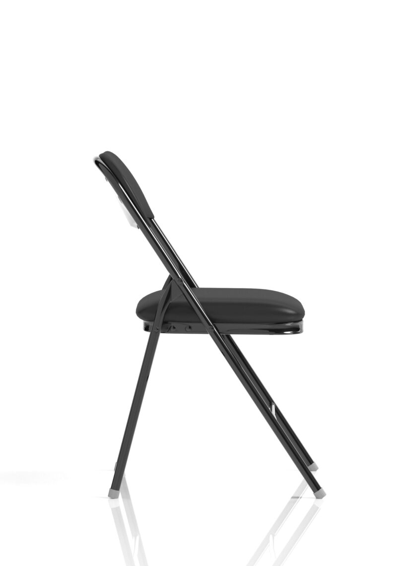 Capri Black Polyurethane Folding Chair - Image 8