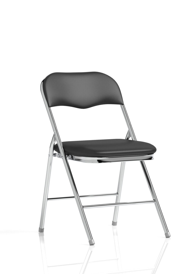 Capri Black Polyurethane Folding Chair - Image 9