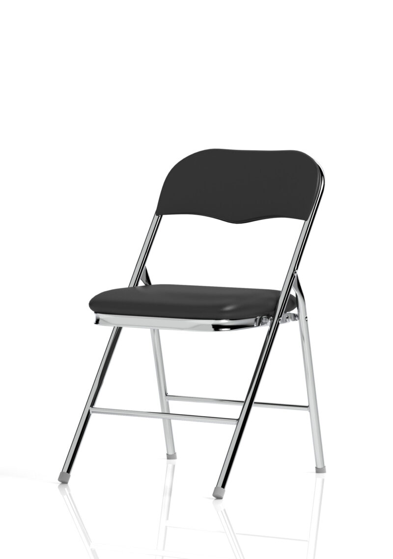 Capri Black Polyurethane Folding Chair - Image 11