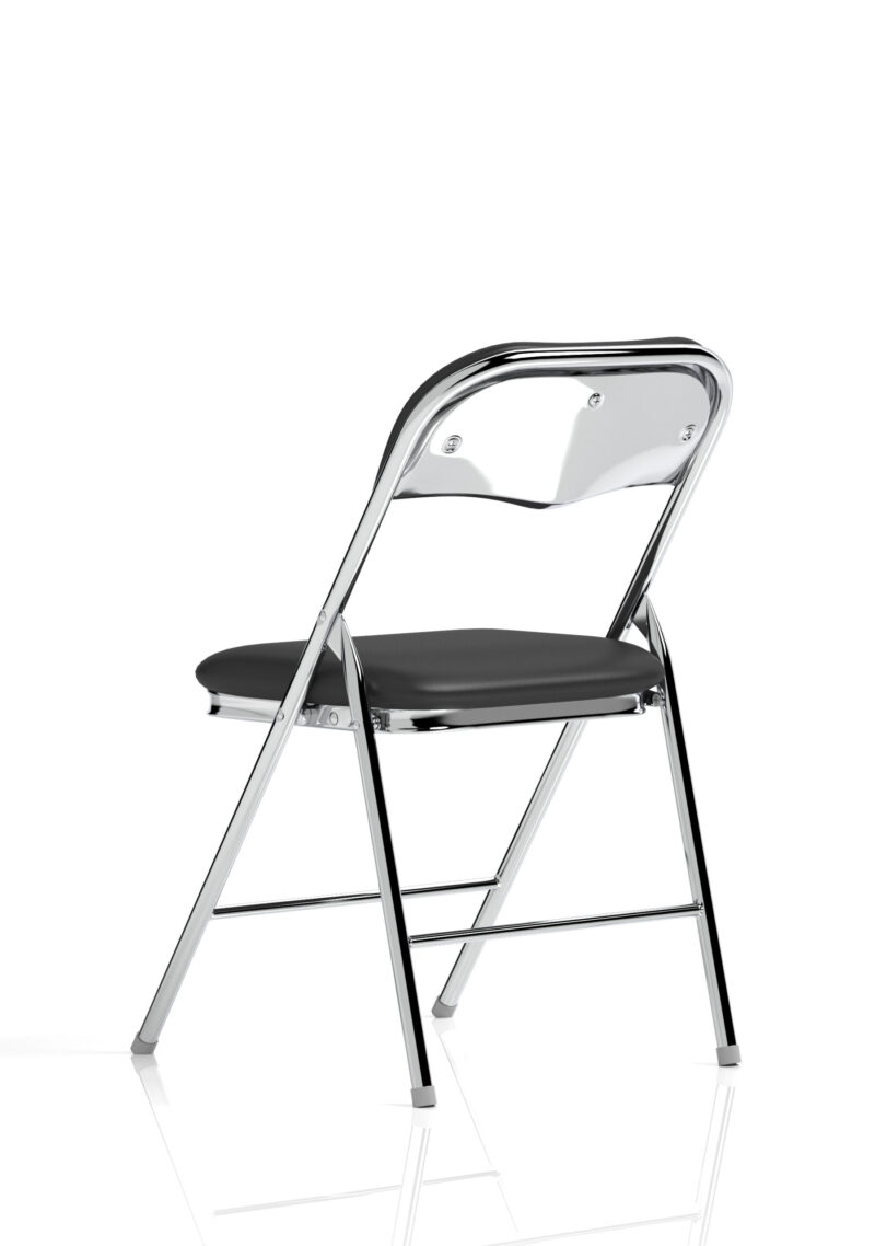 Capri Black Polyurethane Folding Chair - Image 13