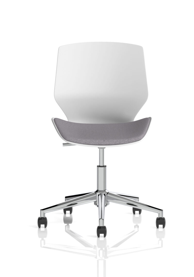Verona 5 Star Base White Frame Fabric Visitor Chair - Image 2