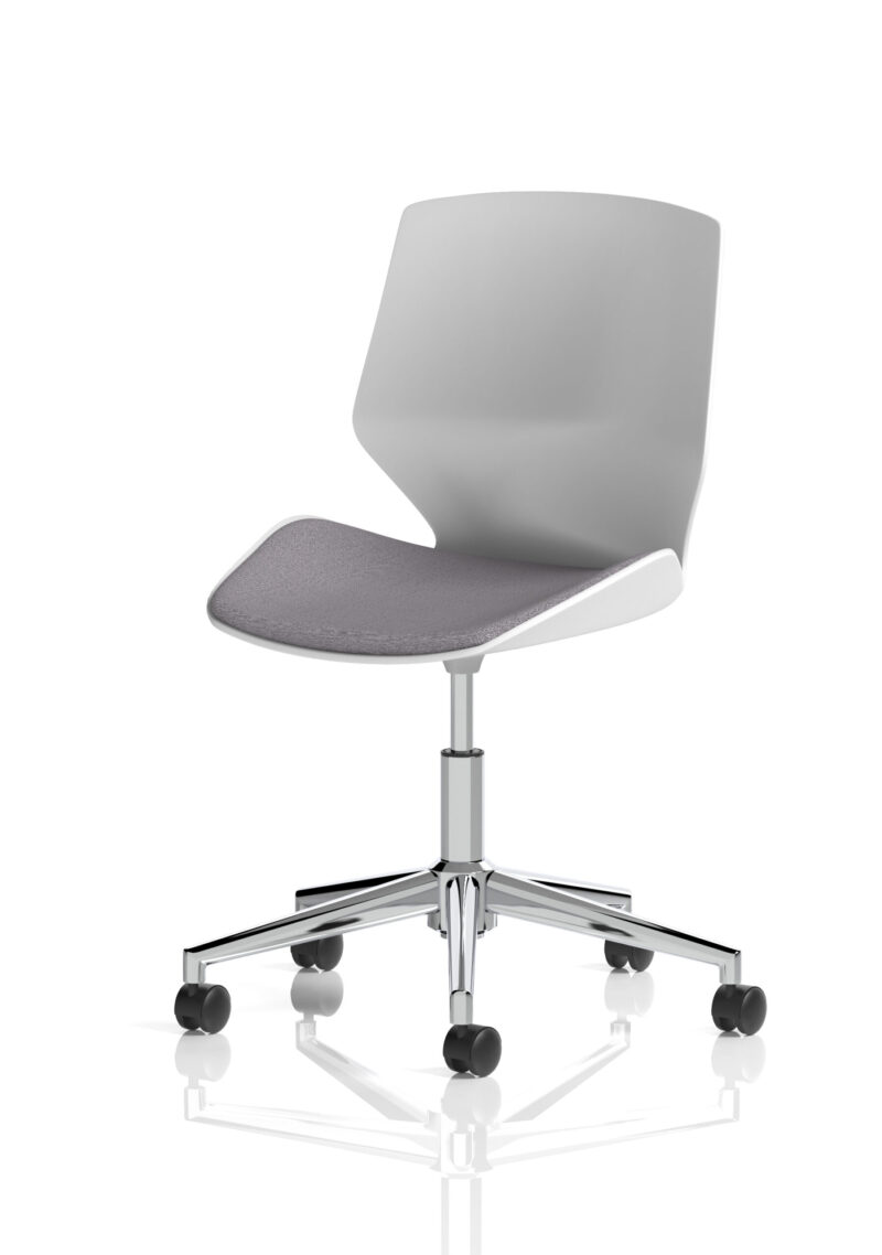 Verona 5 Star Base White Frame Fabric Visitor Chair - Image 3
