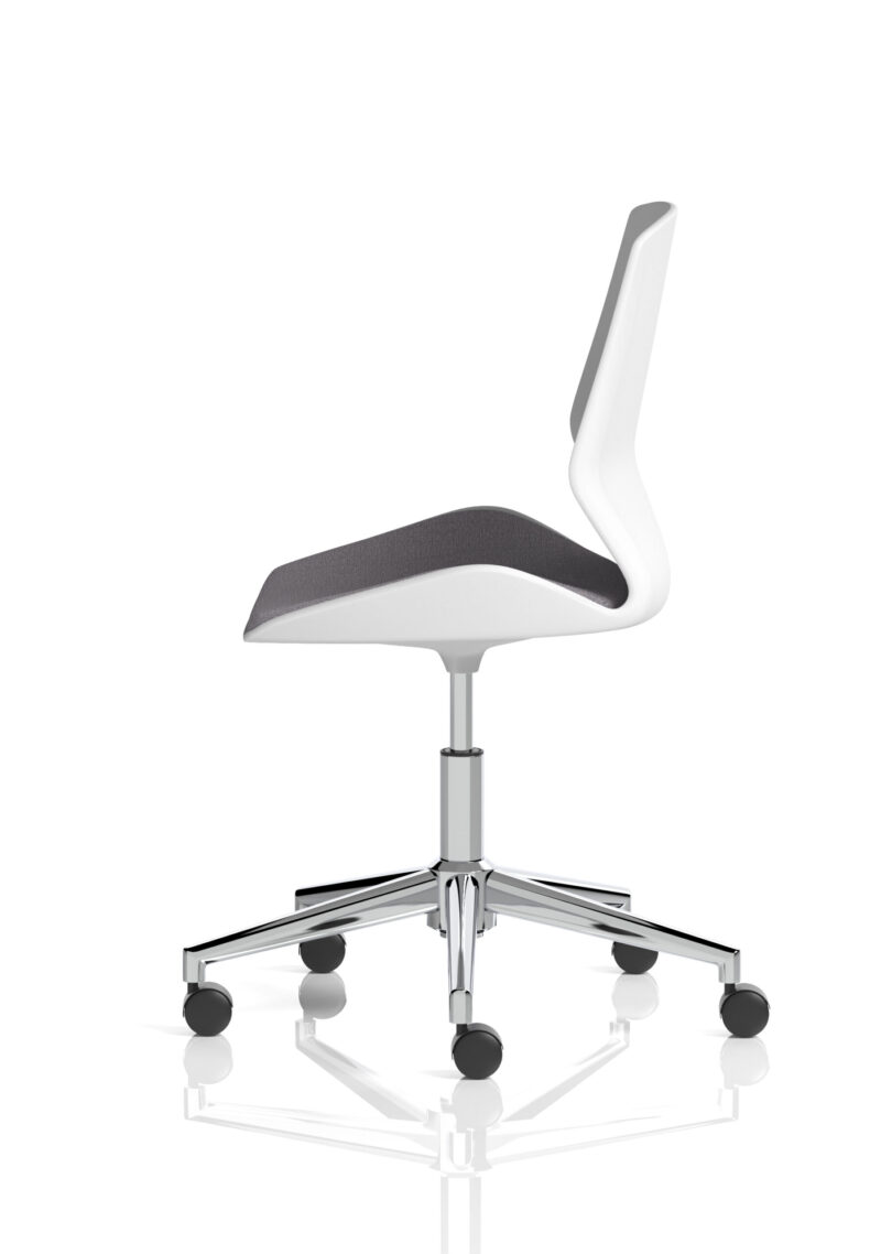 Verona 5 Star Base White Frame Fabric Visitor Chair - Image 4