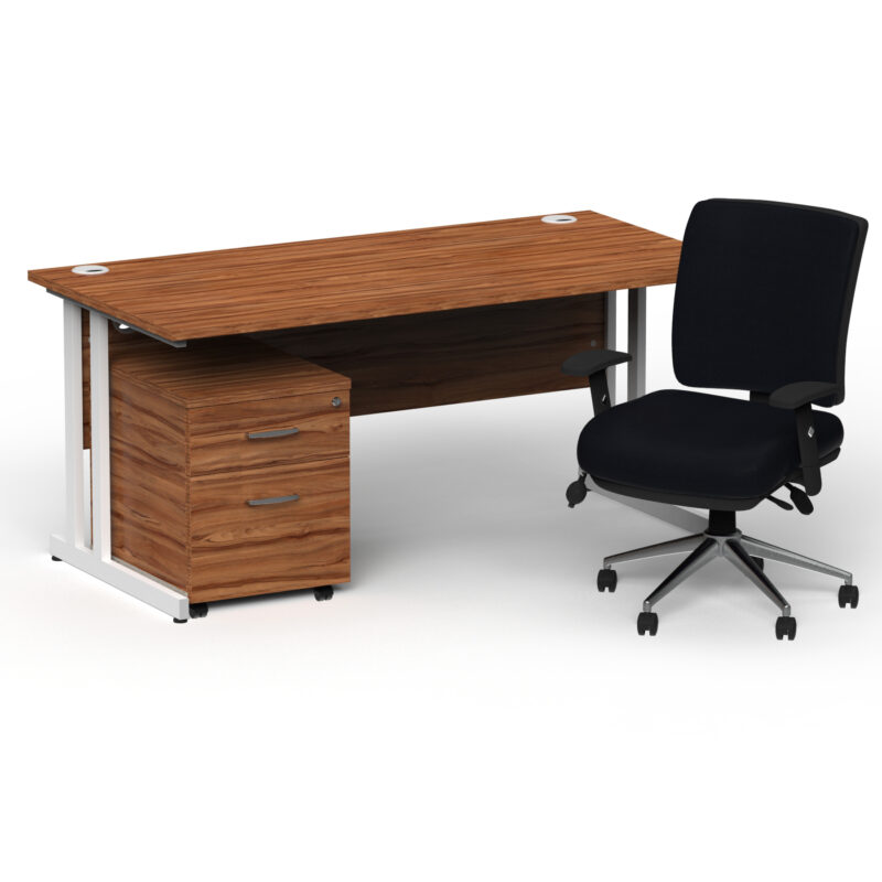 Surge 1800mm Cantilever Straight Desk With Mobile Pedestal and Align Medium Back Black Operator Chair - Image 31