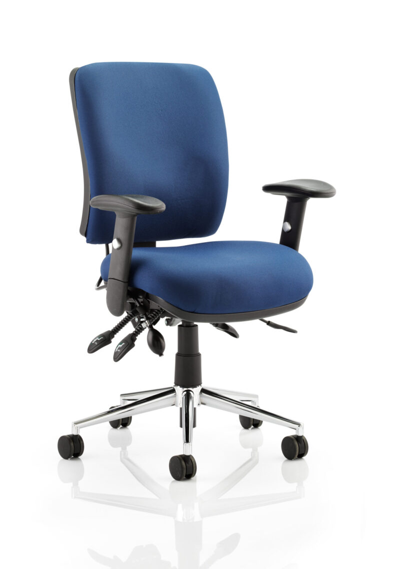 Surge 1800mm Cantilever Straight Desk With Mobile Pedestal and Align Medium Back Blue Operator Chair - Image 16