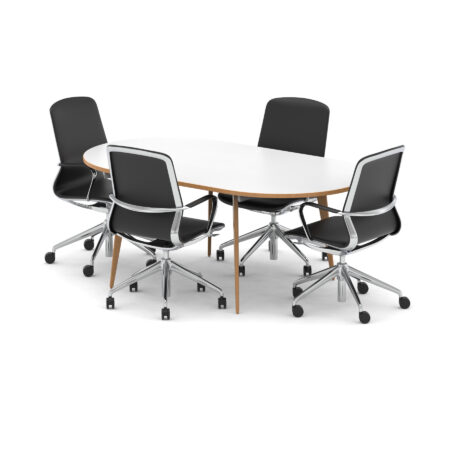 Kotto 1800mm Oval Boardroom Table With Set Of Executive Chairs