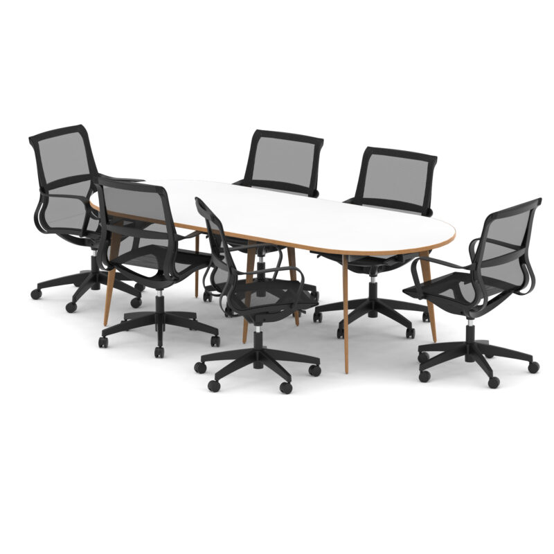 Kotto 2400mm Oval Boardroom Table With Set Of Executive Chairs - Image 2
